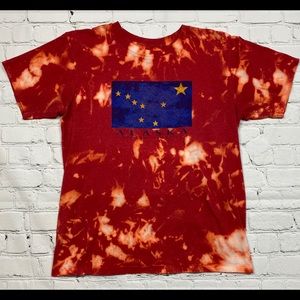 One of a Kind Alaska Flag Reverse Tie Dye T Shirt